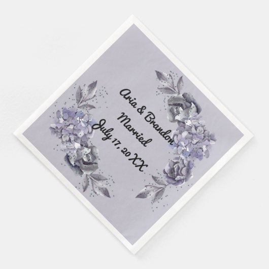 Hochzeit von Napkin mit Schieferblumen Serviette (Ecke)