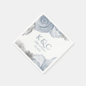 Hochzeit von Napkins | Aquarellbraut (Dusty Blue) Serviette (Ecke)
