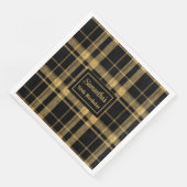 Hochzeit von Napkins Black Gold Personalisiert Kee Serviette (Ecke)