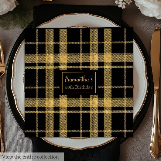 Hochzeit von Napkins Black Gold Personalisiert Kee Serviette