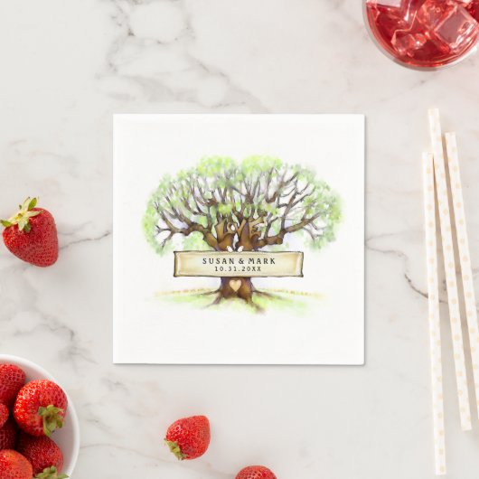 Hochzeit von Napkins - Der Liebe-Baum Serviette (Beispiel)