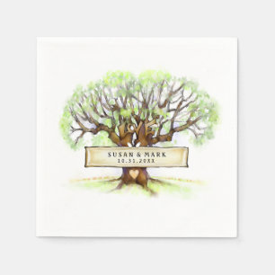 Hochzeit von Napkins - Der Liebe-Baum Serviette