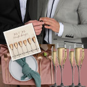 Hochzeit von Napkins-Reihe von rosa Champagnerbril Serviette