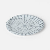 Hochzeit von Nautical Compass Rose Seaside Pappteller (Schrägansicht)
