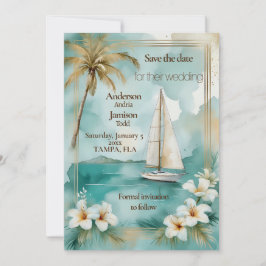 Hochzeit von Nautical Yacht Save The Date