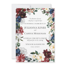 Hochzeit von Navy Bloom Floral Frame