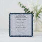 Hochzeit von Navy Blue Anchors Einladung (Stehend Vorderseite)