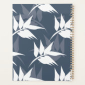 Hochzeit von Navy Blue Blätter Floral Silohuette Planer (Rückseite)