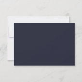 Hochzeit von Navy Blue Blush Rose RSVP Karte (Rückseite)