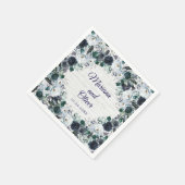 Hochzeit von Navy Blue Boho Tribal Watercolor Serviette (Ecke)