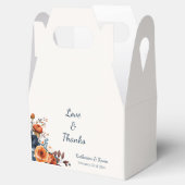 Hochzeit von Navy Blue Burnt Orange Floral Geschenkschachtel (Geöffnet)