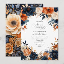 Hochzeit von Navy Blue, Burnt Orange und Champagne