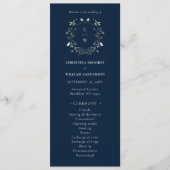 Hochzeit von Navy Blue Elegant Winter Wildblumen Programm (Vorderseite)