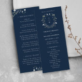 Hochzeit von Navy Blue Elegant Winter Wildblumen Programm
