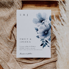 Hochzeit von Navy Blue Floral Einladung