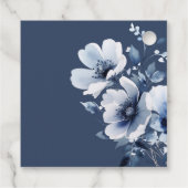 Hochzeit von Navy Blue Floral Geschenkanhänger (Rückseite)
