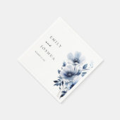 Hochzeit von Navy Blue Floral Serviette (Ecke)