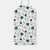 Hochzeit von Navy Blue Floral Vielen Dank Geschenkanhänger (Rückseite)