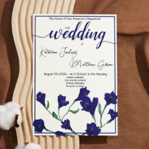 Hochzeit von Navy Blue Floral Water