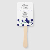 Hochzeit von Navy Blue Floral Water Fächer (Vorderseite)
