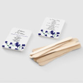 Hochzeit von Navy Blue Floral Water Fächer (Non-assembled)