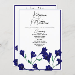 Hochzeit von Navy Blue Floral Water Programm
