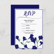 Hochzeit von Navy Blue Floral Water