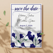 Hochzeit von Navy Blue Floral Water