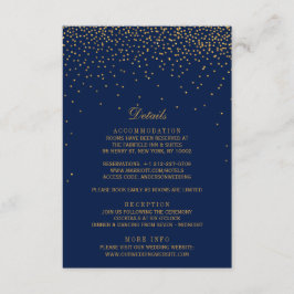 Hochzeit von Navy Blue & Glam Gold Confetti Begleitkarte