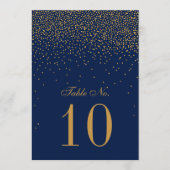 Hochzeit von Navy Blue & Glam Gold Confetti Einladung (Vorderseite)