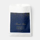 Hochzeit von Navy Blue & Glam Gold Confetti Geschenktütchen (Vorderseite)