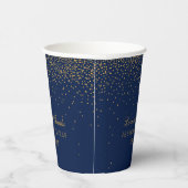 Hochzeit von Navy Blue & Glam Gold Confetti Pappbecher (Rechts)