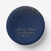 Hochzeit von Navy Blue & Glam Gold Confetti Pappteller (Vorderseite)