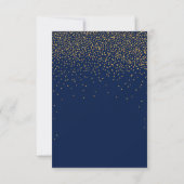 Hochzeit von Navy Blue & Glam Gold Confetti RSVP Karte (Rückseite)