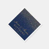 Hochzeit von Navy Blue & Glam Gold Confetti Serviette (Ecke)