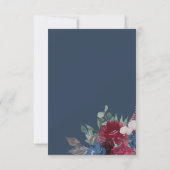 Hochzeit von Navy Blue Gold Burgundy Red Blush Dankeskarte (Rückseite)