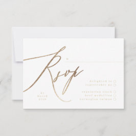 Hochzeit von Navy Blue & Gold Foil Calligraphy RSVP Karte