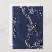 Hochzeit von Navy Blue Gold Glitzer Einladung (Rückseite)