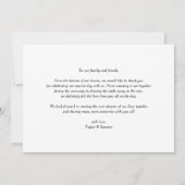 Hochzeit von Navy Blue Hand Letted Foto Dankeskarte (Rückseite)