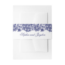 Hochzeit von Navy Blue Lace Einladungsbanderole