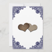 Hochzeit von Navy Blue Lace Sunflower Save The Date (Rückseite)