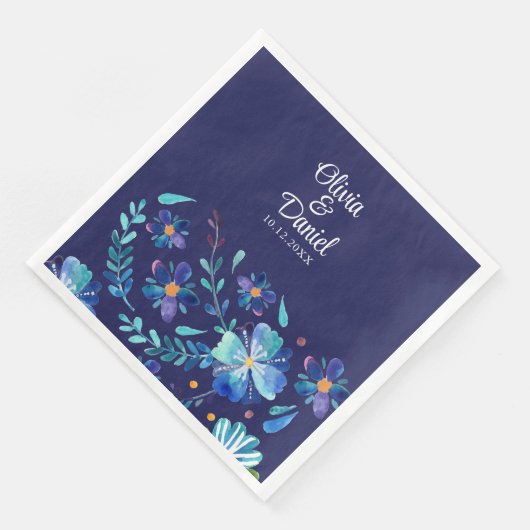 Hochzeit von Navy Blue Mexico Serviette (Ecke)