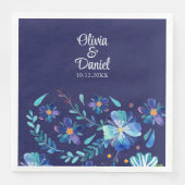 Hochzeit von Navy Blue Mexico Serviette (Vorderseite)