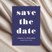 Hochzeit von Navy Blue Modern Typografy Save The Date