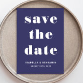 Hochzeit von Navy Blue Modern Typografy Save The Date
