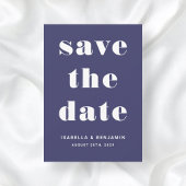 Hochzeit von Navy Blue Modern Typografy Save The Date