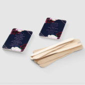 Hochzeit von Navy Blue Rose Gold Floral Modern Gla Fächer (Non-assembled)