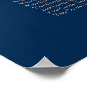 Hochzeit von Navy Blue Rose | Moderne Sitztabelle Poster (Ecke)