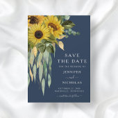Hochzeit von Navy Blue Rustic Sunflower Save The Date