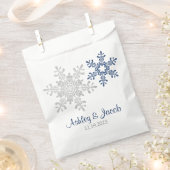 Hochzeit von Navy Blue Silver Snowflake Geschenktütchen (Ausgeschnitten)
